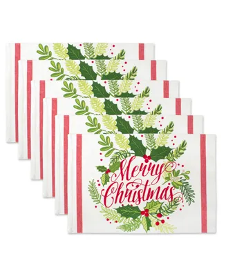 Merry Christmas Print Placemat, Set of 6