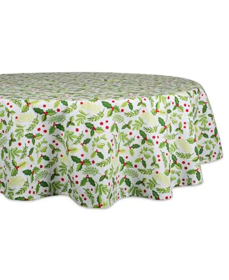 Boughs of Holly Print Tablecloth 70" Round