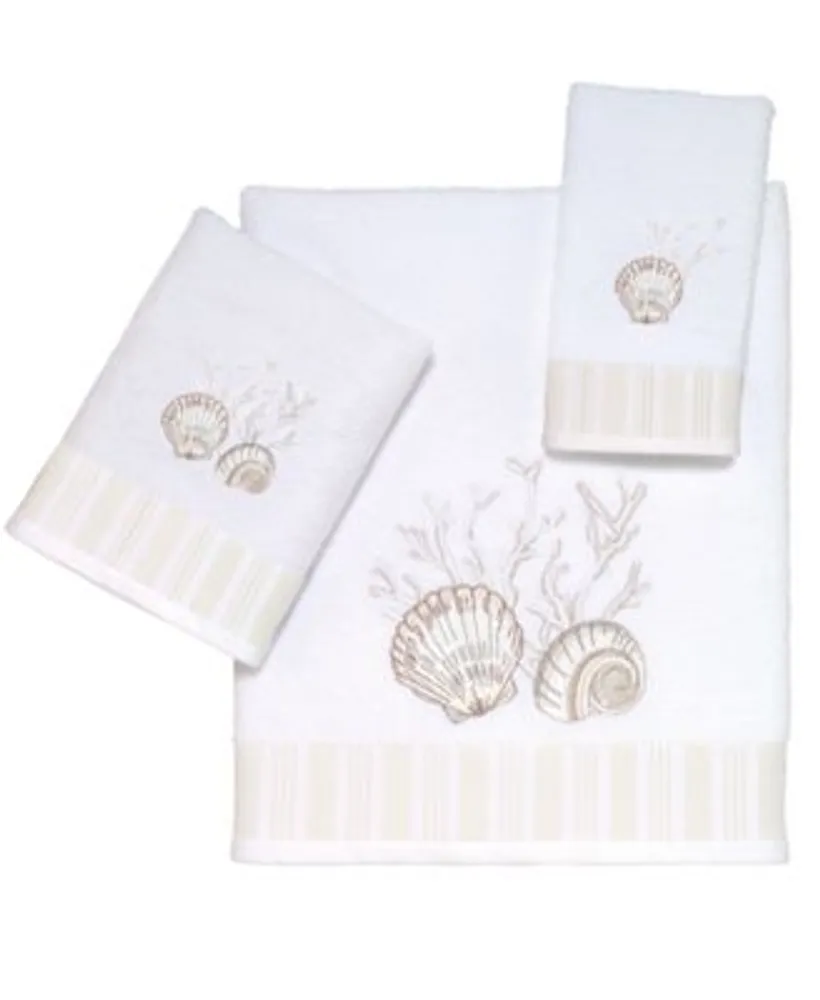 Avanti Destin White Coral Shells Cotton Bath Towels