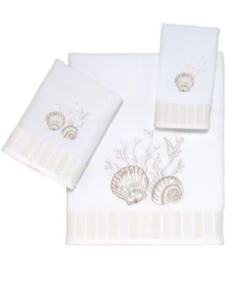 Avanti Destin White Coral Shells Cotton Bath Towels