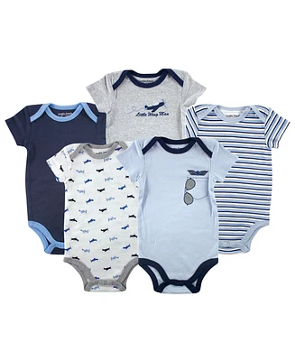 Luvable Friends Baby Boys Cotton Bodysuits 5pk