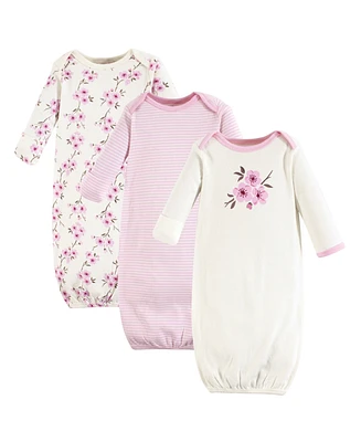 Touched by Nature Baby Boys Organic Cotton Long-Sleeve Gowns 3pk Set, Dino, 0-6 Months