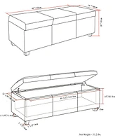 Avalon Contemporary Rectangle Storage Ottoman Bench