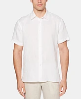 Perry Ellis Men's Linen Short-Sleeve Button-Front Shirt