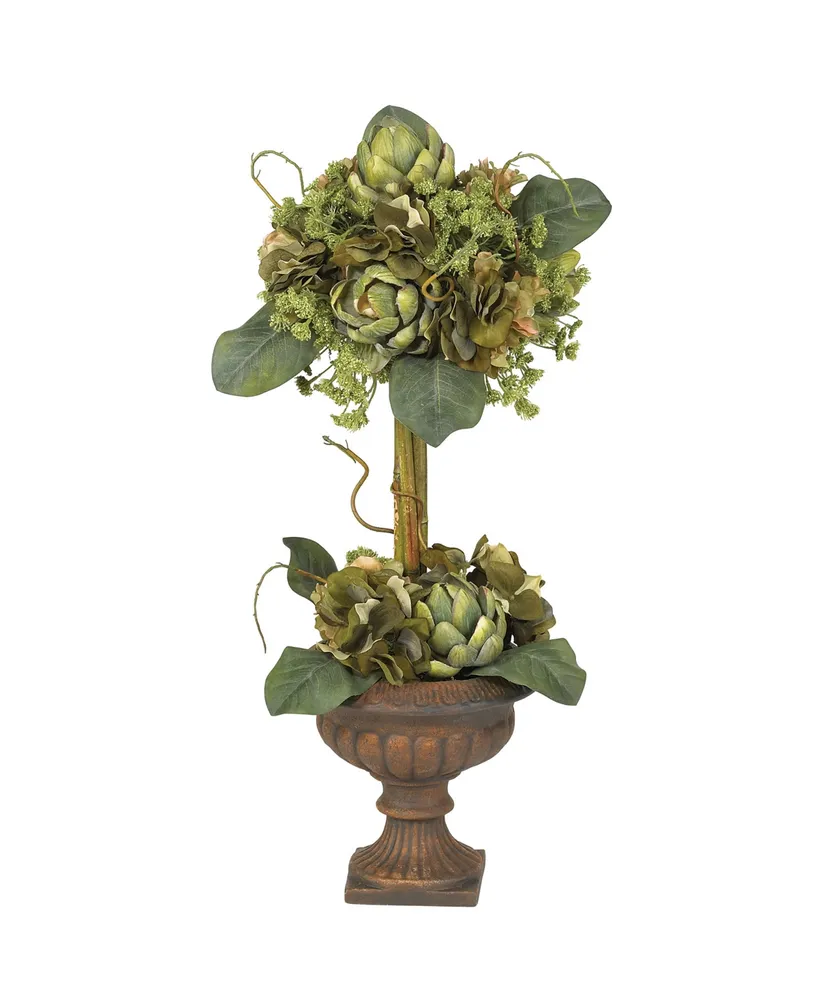 Nearly Natural Artichoke Topiary Silk Flower Arrangement