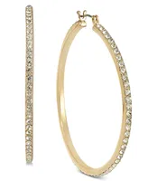 I.n.c. International Concepts Large Pave Medium Hoop Earrings , 2", Created for Macy's