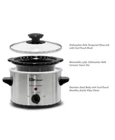 Elite Cuisine 1.5Qt Slow Cooker with Glass Lid, Adjustable Temperature Controls, Keep Warm Function