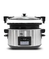 Elite Platinum 8.5 Quart Stainless Steel Programmable Slow Cooker with locking lid