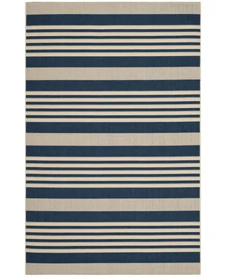 Safavieh Courtyard CY6062 Navy and Beige 5'3" x 7'7" Sisal Weave Outdoor Area Rug