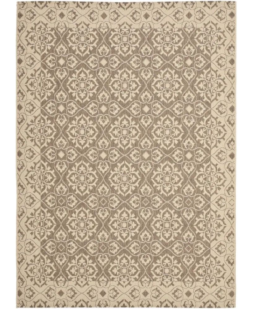 Safavieh Courtyard CY6550 and Creme 4' x 5'7" Outdoor Area Rug