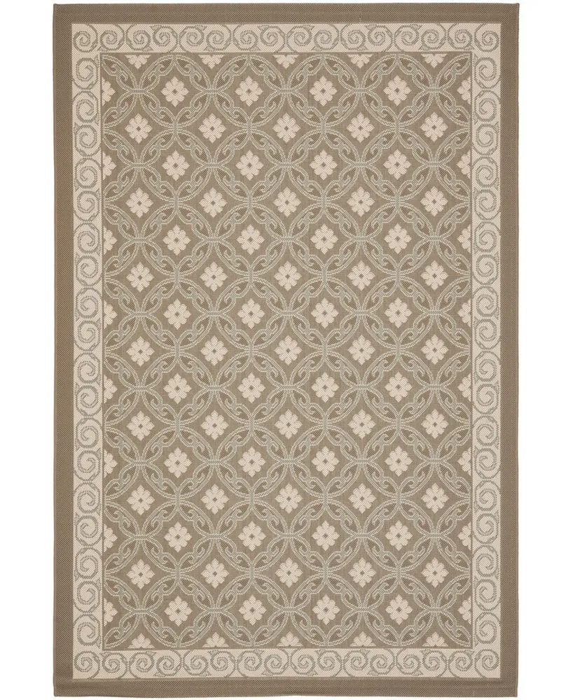 Safavieh Courtyard CY7810 Dark Beige and Beige 4' x 5'7" Outdoor Area Rug