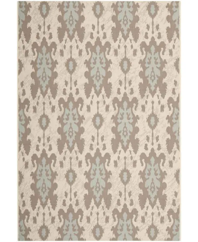 Safavieh Courtyard CY7276 Beige Dark Beige and Aqua Weft 5'3" x 7'7" Sisal Weave Outdoor Area Rug