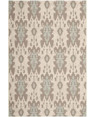 Safavieh Courtyard CY7276 Beige Dark Beige and Aqua Weft 5'3" x 7'7" Sisal Weave Outdoor Area Rug