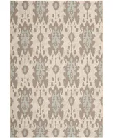 Safavieh Courtyard CY7276 Beige Dark Beige and Aqua Weft 5'3" x 7'7" Sisal Weave Outdoor Area Rug