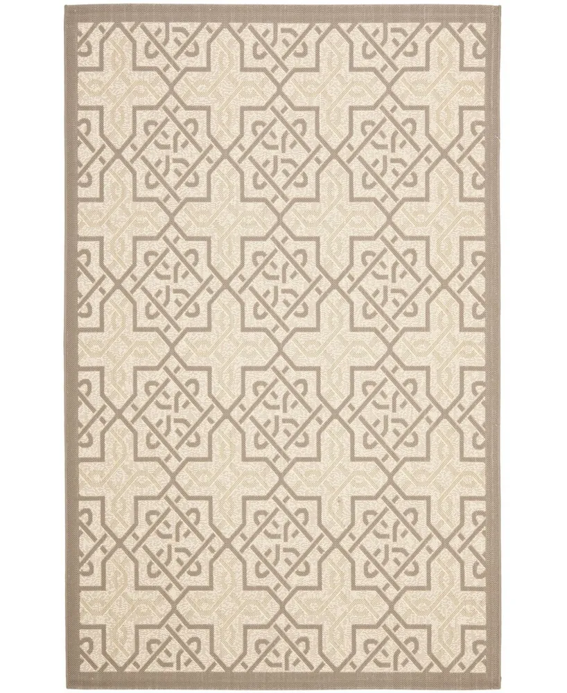 Safavieh Courtyard CY7931 Beige and Dark Beige 4' x 5'7" Outdoor Area Rug