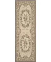 Safavieh Courtyard CY7208 Creme and Brown 2'3" x 10' Sisal Weave Runner Outdoor Area Rug