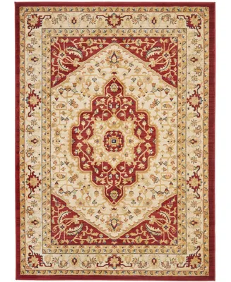 Safavieh Austin AUS1580 Creme and Red 5'3" x 7'6" Area Rug