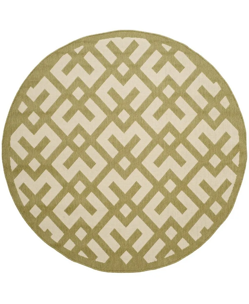 Safavieh Courtyard CY6915 and Beige 5'3" x 5'3" Sisal Weave Round Outdoor Area Rug