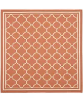 Safavieh Courtyard CY6918 Terracotta and Bone 4' x 4' Sisal Weave Square Outdoor Area Rug