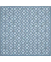 Safavieh Courtyard CY6919 Blue and Beige 4' x 4' Sisal Weave Square Outdoor Area Rug