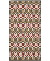 Safavieh Hampton HAM516 Dark Gray and Rust 2'7" x 5' Outdoor Area Rug