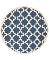 Safavieh Courtyard CY6913 Navy and Beige 4' x 4' Sisal Weave Round Outdoor Area Rug