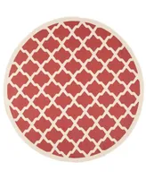 Safavieh Courtyard CY6903 Red and Bone 7'10" x 7'10" Sisal Weave Round Outdoor Area Rug