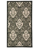 Safavieh Courtyard CY2714 Black and Sand 2'3" x 6'7" Runner Outdoor Area Rug