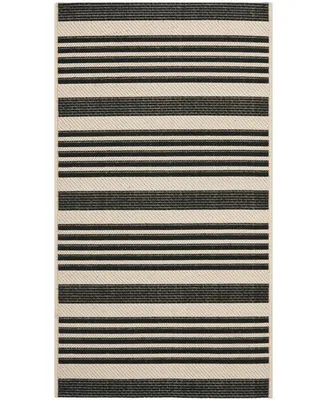 Safavieh Courtyard CY6062 Black and Bone 2' x 3'7" Sisal Weave Outdoor Area Rug