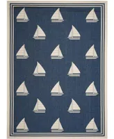 Safavieh Courtyard CY7422 Navy and Beige 8' x 11' Sisal Weave Outdoor Area Rug