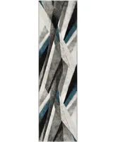 Safavieh Hollywood HLW710 Grey and Teal 2'2" x 8' Runner Area Rug