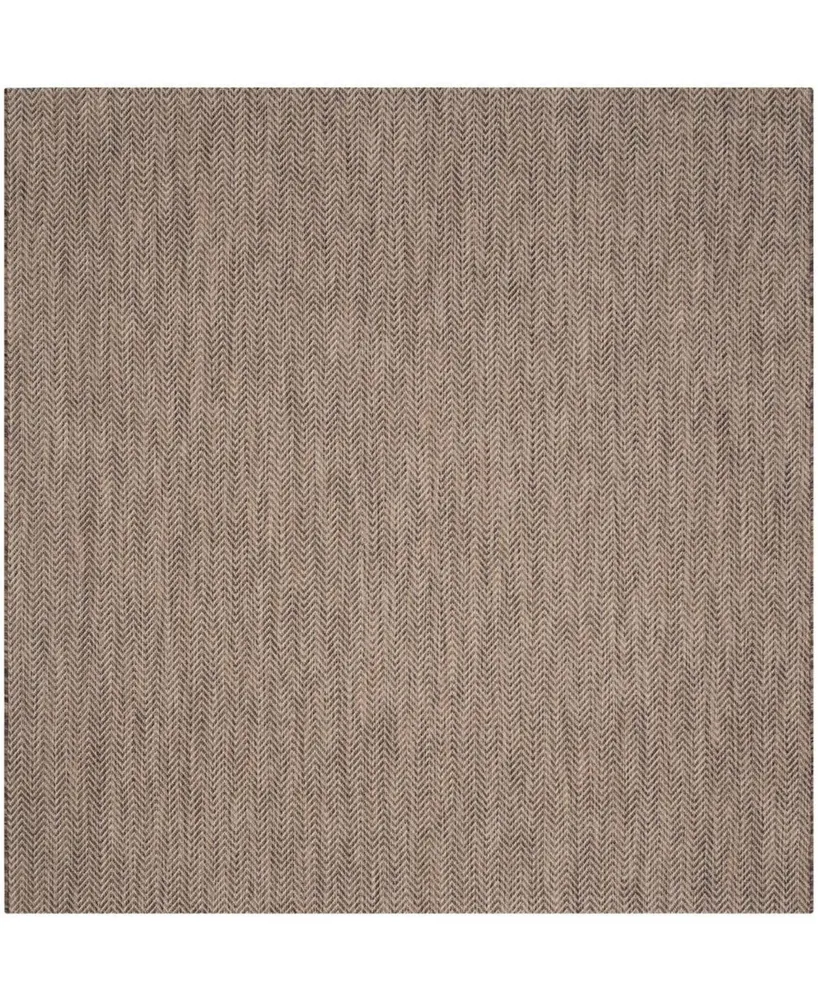 Safavieh Courtyard CY8022 Brown and Beige 6'7" x 6'7" Sisal Weave Square Outdoor Area Rug