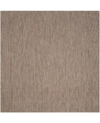 Safavieh Courtyard CY8022 Brown and Beige 6'7" x 6'7" Sisal Weave Square Outdoor Area Rug