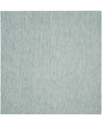 Safavieh Courtyard CY8521 Aqua and Gray 6'7" x 6'7" Square Outdoor Area Rug