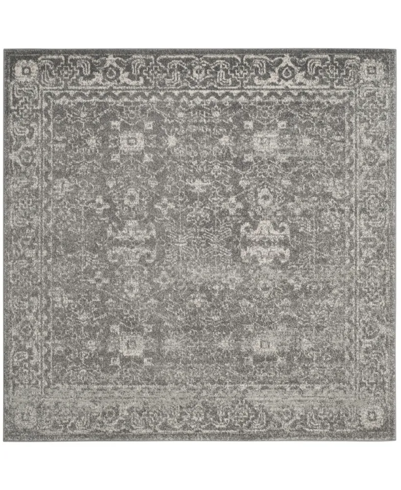 Safavieh Evoke EVK270 Gray and Ivory 6'7" x 6'7" Square Area Rug