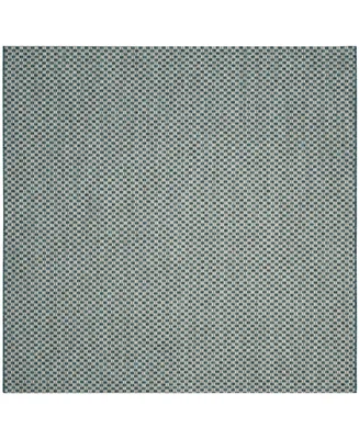 Safavieh Courtyard CY8653 Turquoise and Light Gray 6'7" x 6'7" Sisal Weave Square Outdoor Area Rug