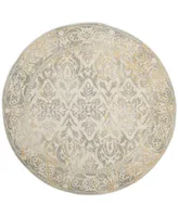 Safavieh Evoke EVK264 Ivory and Gray 5'1" x 5'1" Round Area Rug