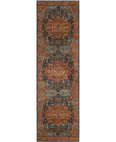 Safavieh Evoke EVK275 Blue and Orange 2'2" x 9' Runner Area Rug