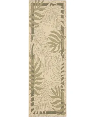 Safavieh Courtyard CY7836 Cream and Green 2'3" x 12' Runner Outdoor Area Rug