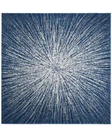 Safavieh Evoke EVK228 Navy and Ivory 6'7" x 6'7" Square Area Rug