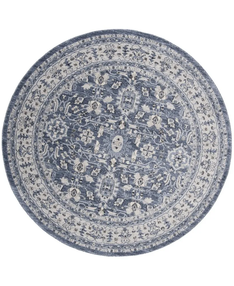 Safavieh Charleston CHL412 Navy and Creme 6'7" x 6'7" Round Area Rug