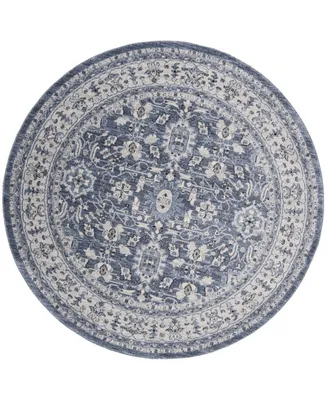 Safavieh Charleston CHL412 Navy and Creme 6'7" x 6'7" Round Area Rug