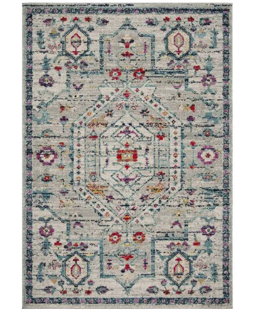 Safavieh Madison MAD928 Light Gray and Fuchsia 4' x 6' Area Rug