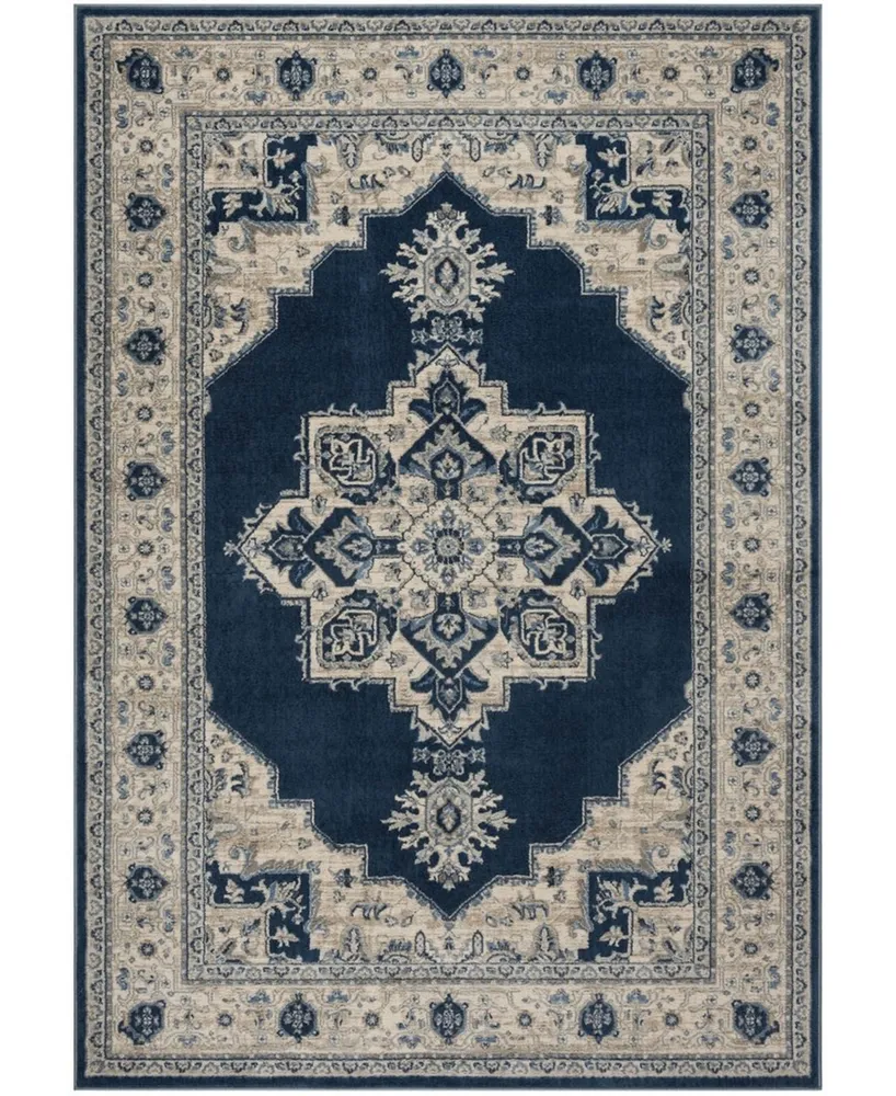 Safavieh Brentwood BNT865 Navy and Creme 9' x 12' Area Rug