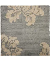 Safavieh Florida Shag SG458 Gray and Beige 4' x 4' Square Area Rug