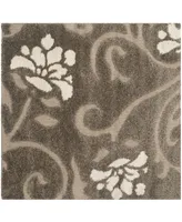 Safavieh Florida Shag SG464 Smoke and Beige 8' x 8' Square Area Rug