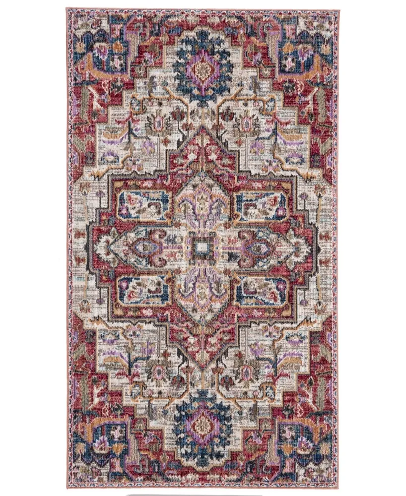 Safavieh Nirvana NVA132 Creme and Red 3' x 5' Area Rug