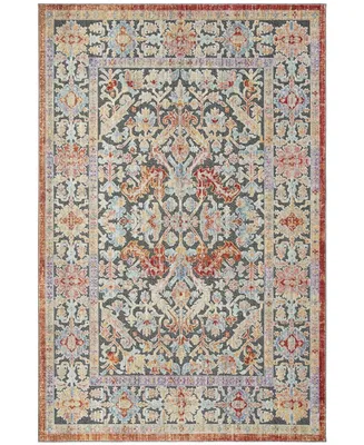 Safavieh Provance PRV184 Black and Aqua 5'3" x 7'6" Area Rug