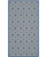 Safavieh Courtyard MSR1125 Blue and Beige 2'7" x 5' Outdoor Area Rug