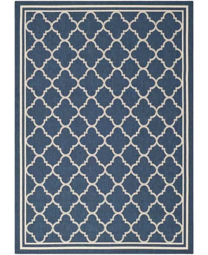 Safavieh Courtyard CY6918 Navy and Beige 5'3" x 7'7" Sisal Weave Outdoor Area Rug